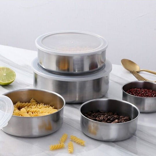 SET 5x Caserole depozitare alimente din inox
