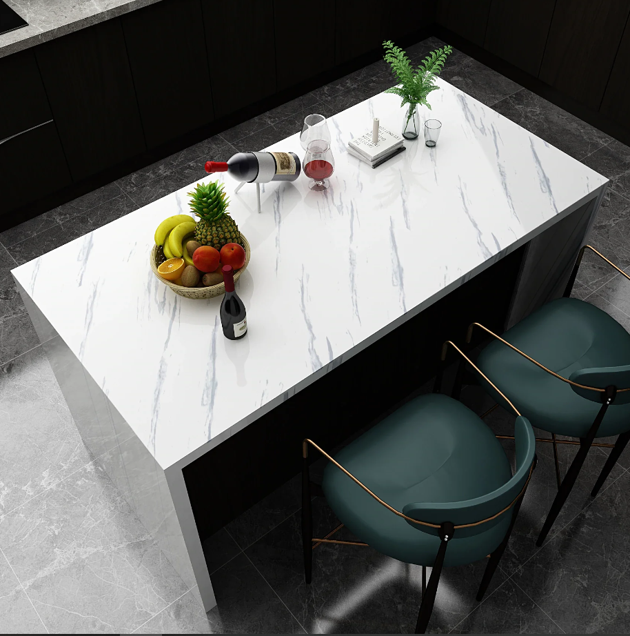 Set 2X Folie autoadeziva imitatie marmura pentru bucatarie si baie, 60 x 300 cm