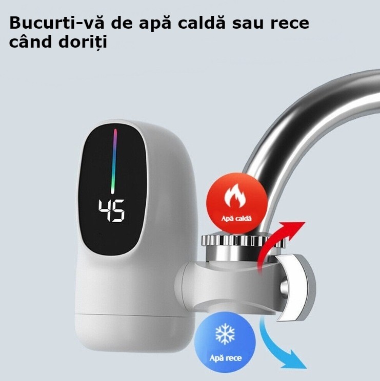 Baterie electrica incalzitor de apa fara rezervor, afisaj LCD