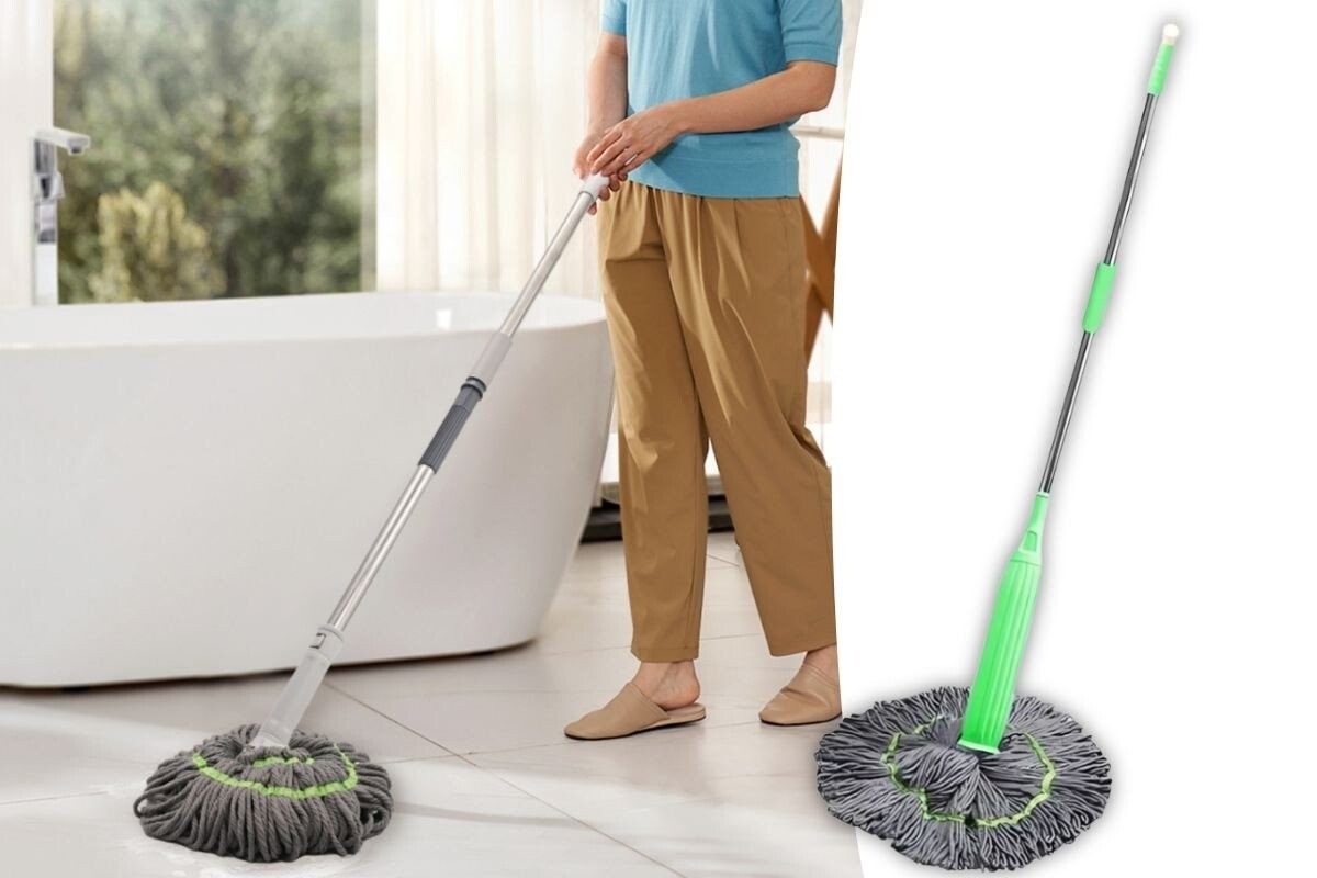 Mop rotund de curățare SwiftSpin cu rotație la 360°