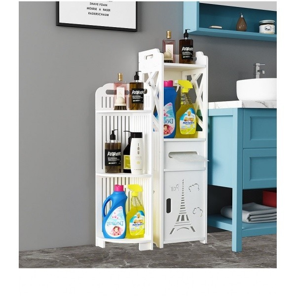 Dulap vertical pentru baie Turn Eiffel, Alb