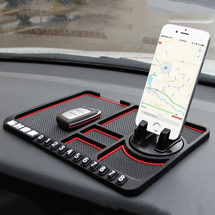 Suport auto aderent, cu suport numar telefon si material anti alunecare obiecte
