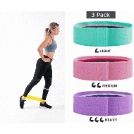 Set 3 benzi elastice din material, 3 niveluri de rezistenta, saculet inclus