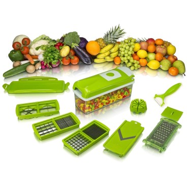 RAZATOARE 9 PIESE, TOCATOR LEGUME, FRUCTE DICER PLUS 