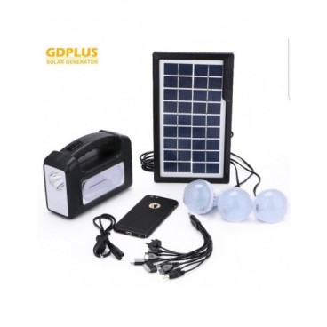 Kit camping panou solar Gdplus GD-7, 3 becuri, lanterna inclusa + usb incarcare
