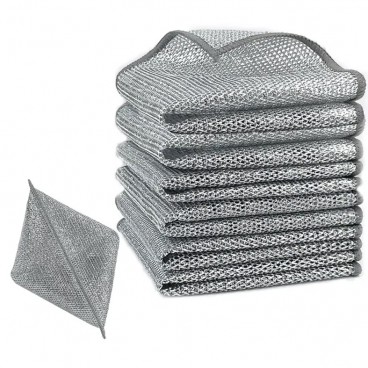 Set 10 lavete duble abrazive, 25x25, multifuncționale, reutilizabile, care nu zgârie, pentru grăsime, arsuri și legume