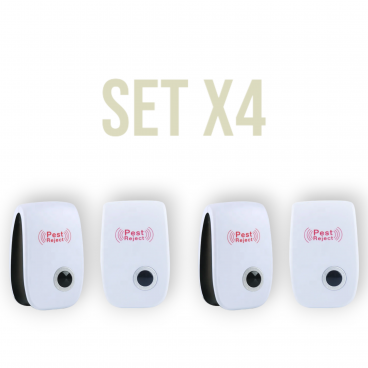 Set x4 Aparat cu ultrasunete Pest Repeller - Anti Rozatoare, Soareci, Insecte, Gandaci, Paianjeni, Purici etc